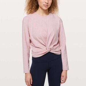 LULULEMON Tuck and Gather Pink Crop Sweatshirt